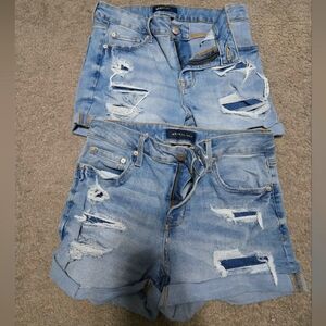 Aeropostale High Rise Midi Denim Shorts
